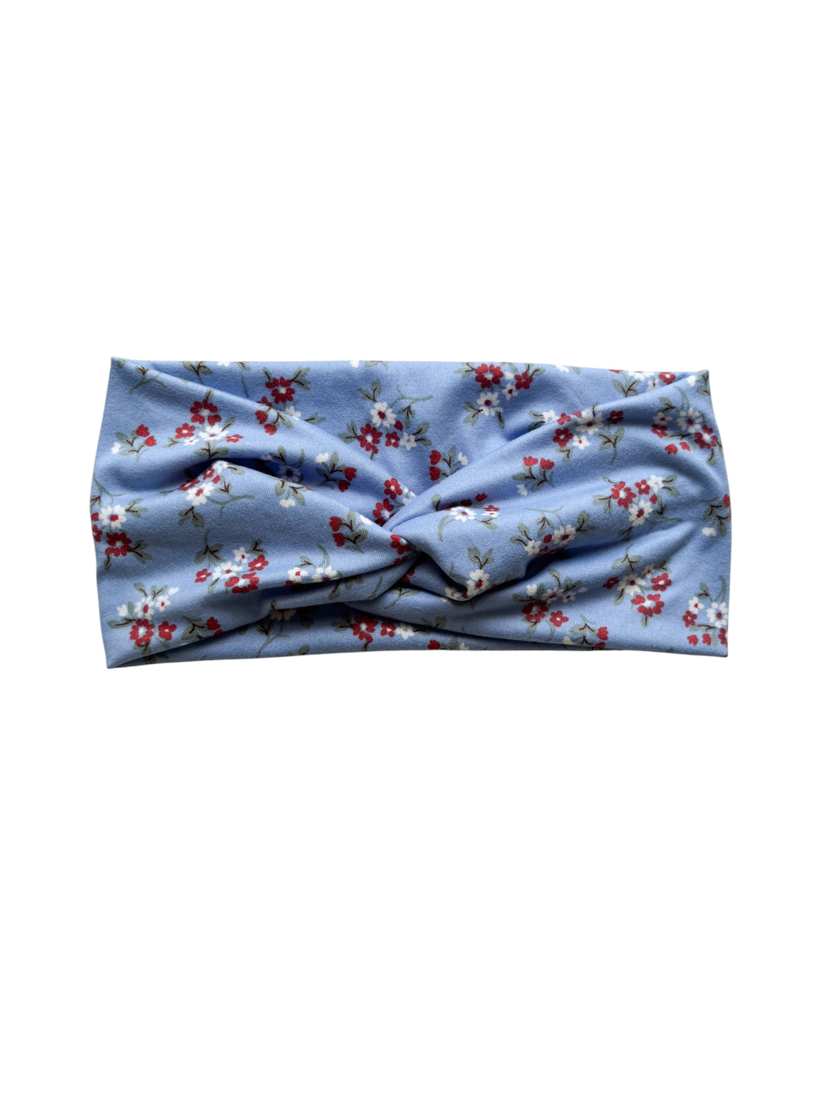 Blue Floral Twisted Headband