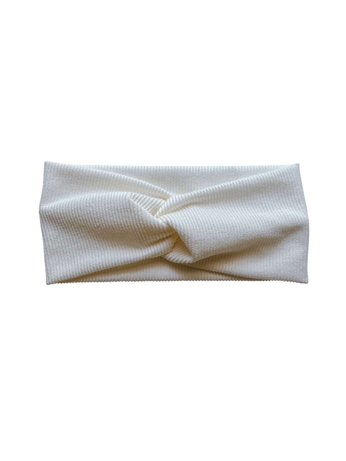 White Rib Twisted Headband