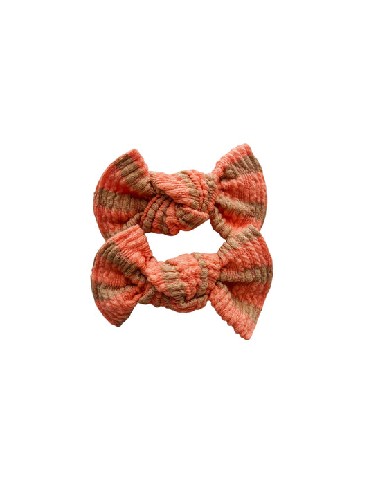 Coral&brown stripe piggies