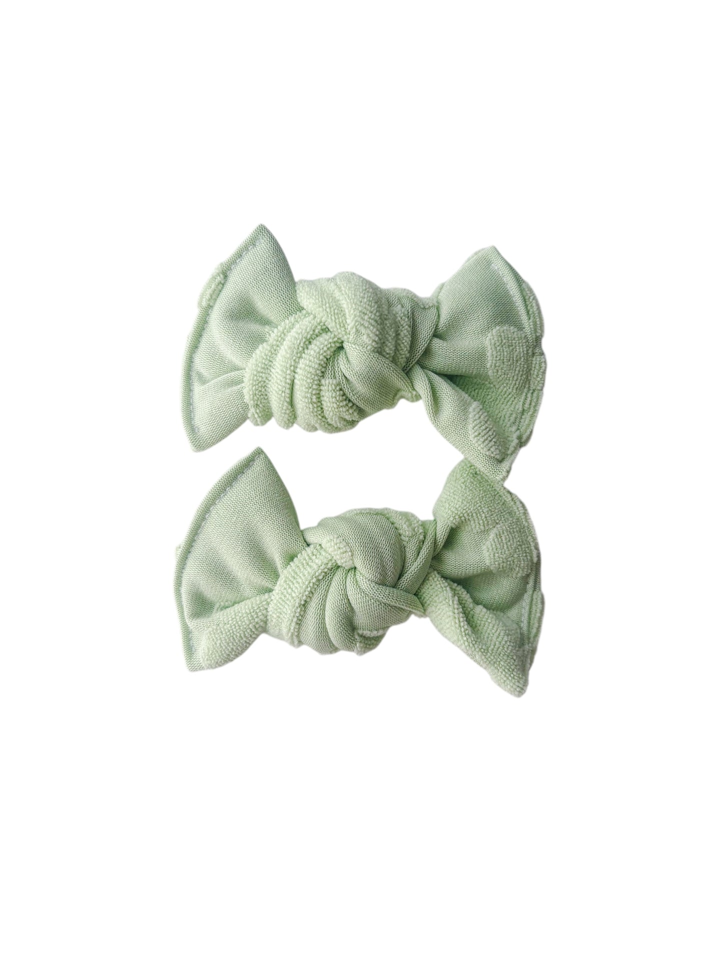 Green Puffy Flower Clips