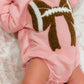 Pink football bubble romper